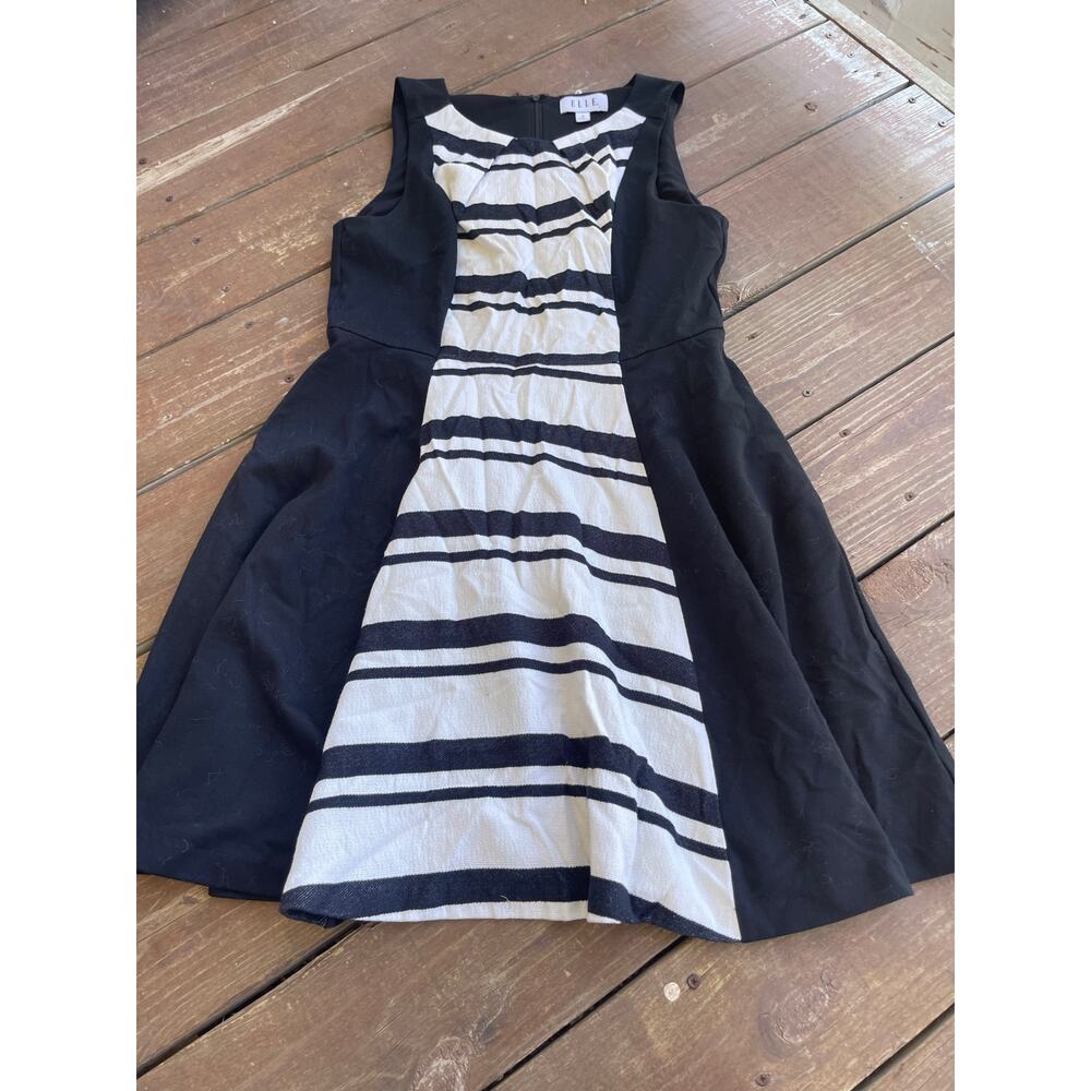 Elle womens 12 black and white dress